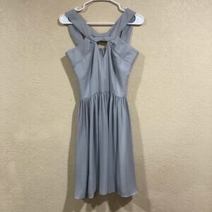 L’AGENCE Valleta gray fit and flare cutout halter mini dress NEW SAMPLE 2